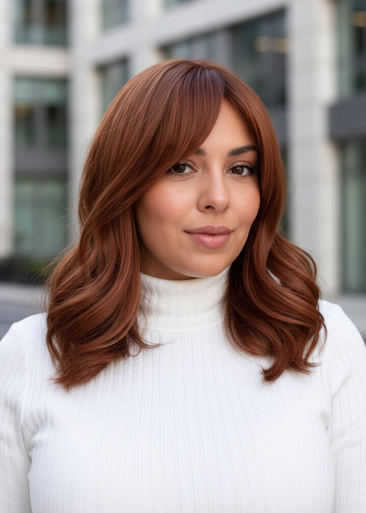 Cheri - 14" (35cm) Soft Body Wave Wig with Curtain Bangs