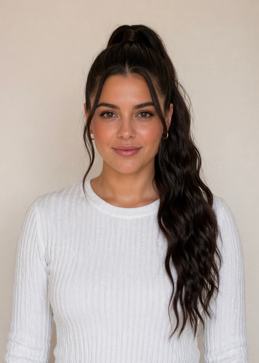 Roxie - 24-26” (60-65cm) Water Waves Clip-In Ponytail