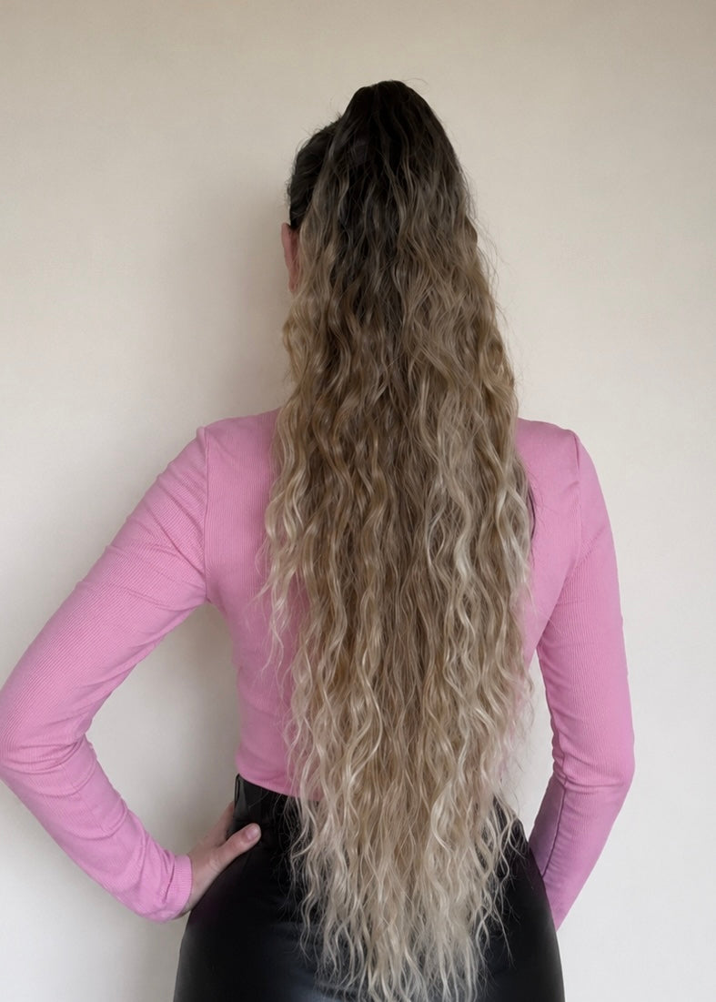 Amaya - 30” (75cm) Deep Wave Clip-In Ponytail