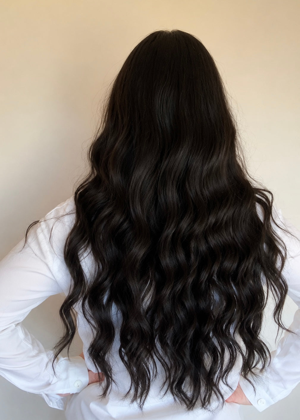 Estelle - 28" (70cm) Water Wave Wig with Curtain Bangs