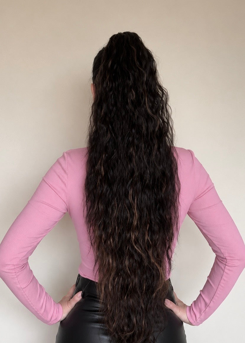 Amaya - 30” (75cm) Deep Wave Clip-In Ponytail