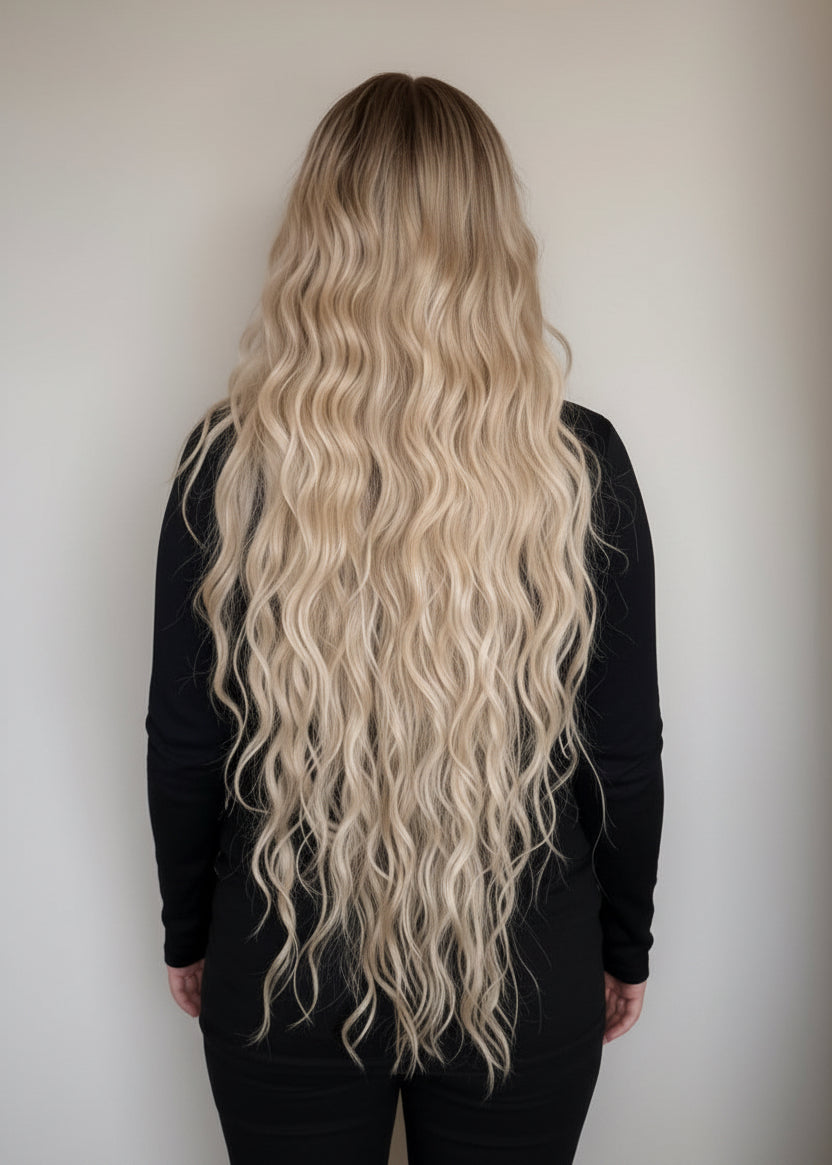 Erica - 30" (75cm) Beach Wave Wig with Curtain Bangs