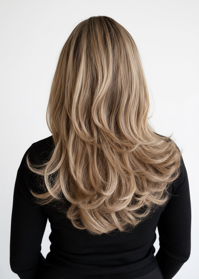 Harley - 24” (60cm) Feathered Layers Wig with Curtain Bangs