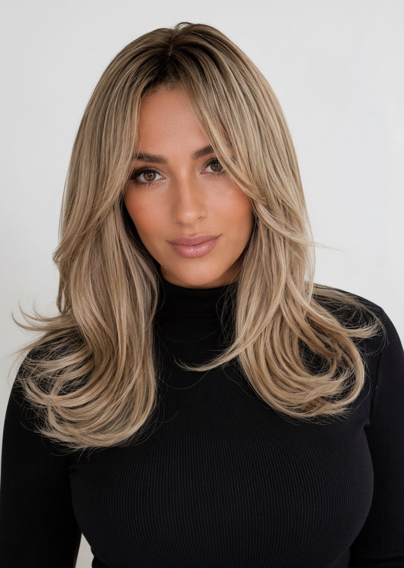 Harley - 24” (60cm) Feathered Layers Wig with Curtain Bangs